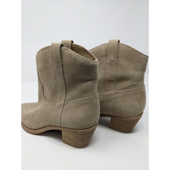 Dolce Vita Ankle Suede Boots Western Beige Slip On Wedge Booties Size 7.5 NEW - Picture 6 of 8